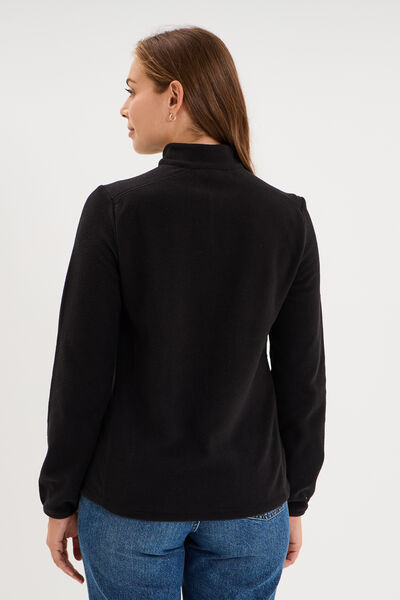 Sweat polaire col camionneur noir femme