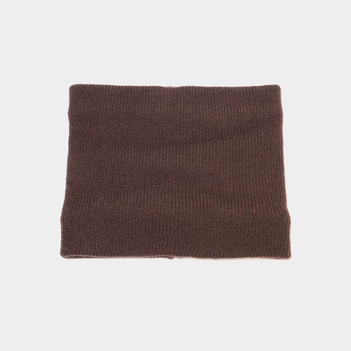 Tour de cou tricot&eacute; doubl&eacute; marron fonc&eacute; homme