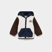 Gilet zipp&eacute; effet polaire &agrave; capuche ecru b&eacute;b&eacute; gar&ccedil;on