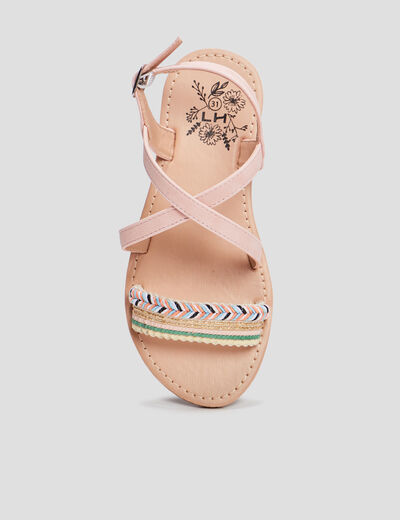 Sandales avec détails tressés rose fille