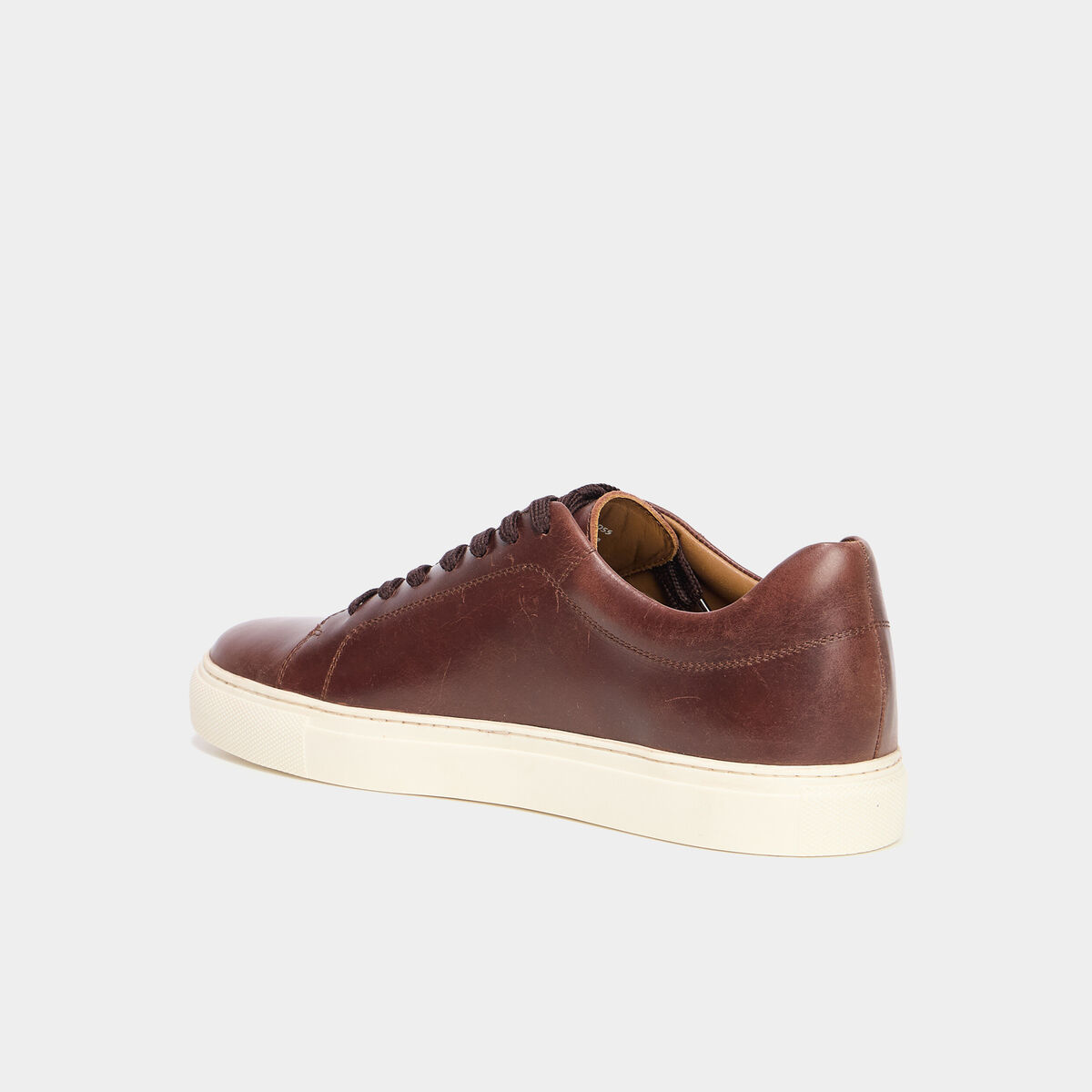 Tennis basses en cuir marron homme