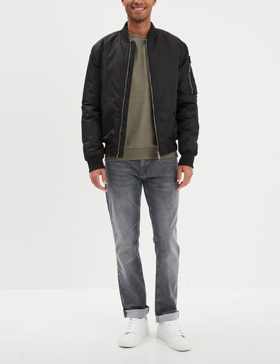 Sweat avec col rond vert kaki homme