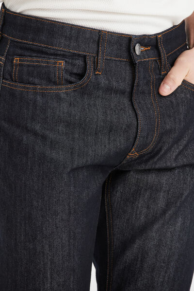 Jeans straight coupe droite denim brut homme