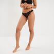 Tanga en dentelle doublure coton noir femme