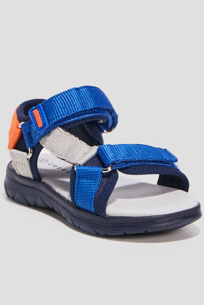 Sandales à scratchs bleu garçon