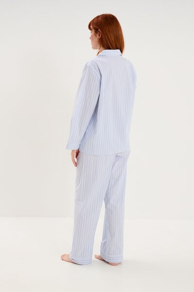 Ensemble pyjama chemise manches longues ecru femme