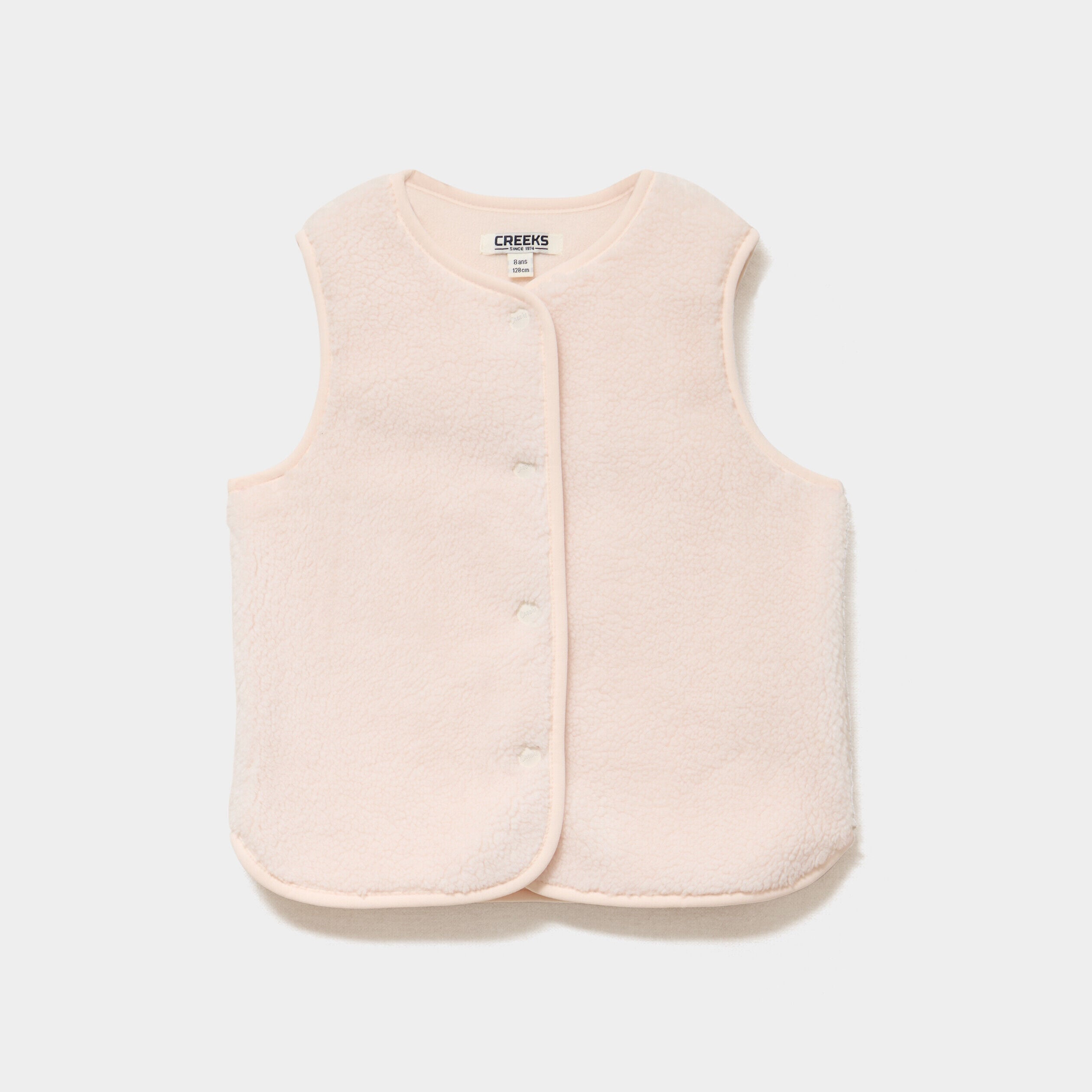 Gilet effet polaire sans manches ivoire fille CREEKS