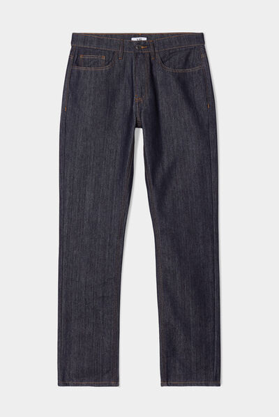Jeans straight coupe droite denim brut homme