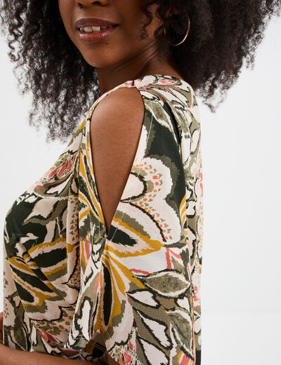 T-shirt manches courtes amples multicolore femme