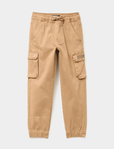 Pantalon jogger beige garçon