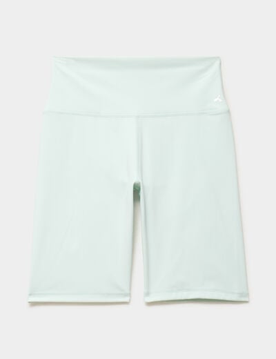 Short cycliste de sport taille haute bleu turquoise femme