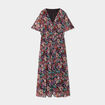 Robe longue taille smockée multicolore femme