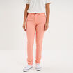 Pantalon slim stretch orange corail femme