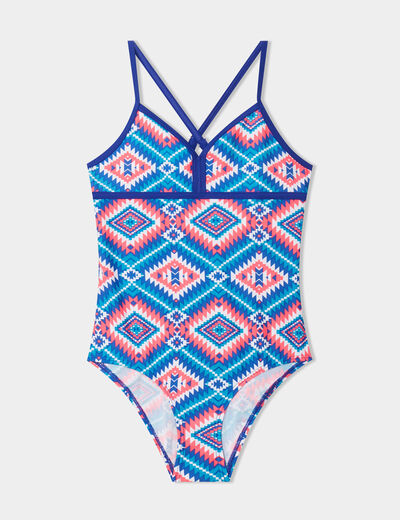 Maillot de bain une pièce bleu fille