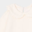 Sweat col claudine &agrave; volants creme b&eacute;b&eacute; fille