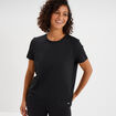T-shirt de sport droit manches courtes noir femme