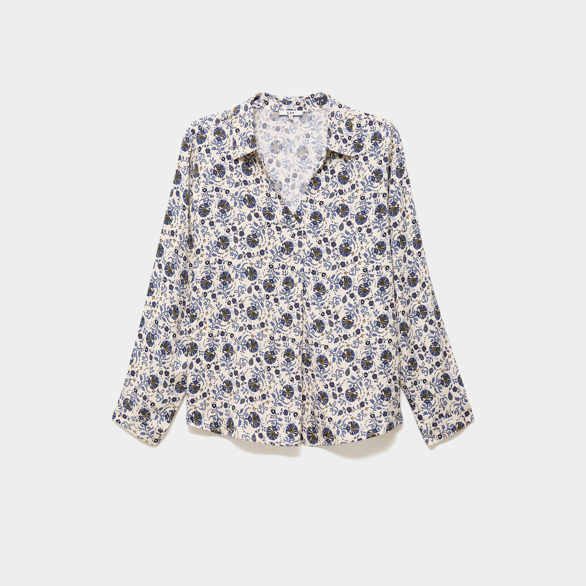Blouse fluide manches 3/4 ecru femme grande taille