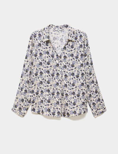 Blouse fluide manches 3/4 ecru femme grande taille