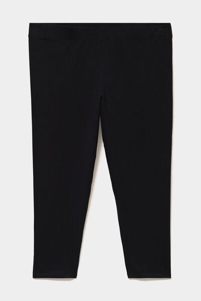 Legging corsaire taille &eacute;lastiqu&eacute;e noir femme grande taille