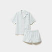 Ensemble pyjama short chemise coton ecru femme