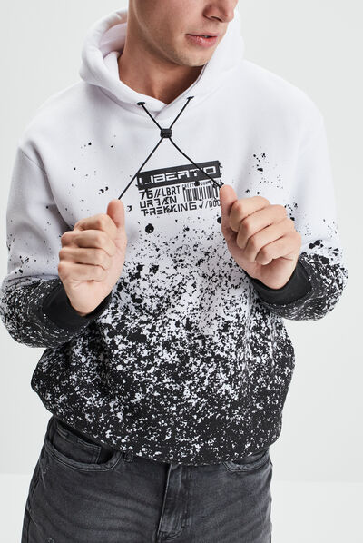 Sweat à capuche hoodie blanc homme