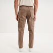 Pantalon cargo taille &eacute;lastiqu&eacute;e marron homme