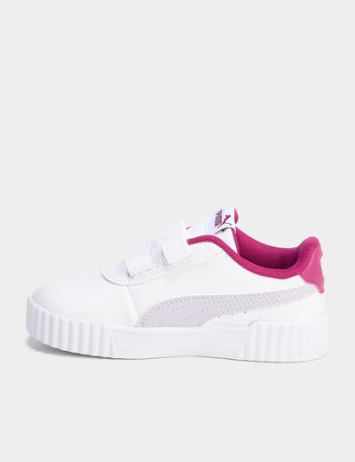 Tennis basses à scratchs Puma Carina violet fille