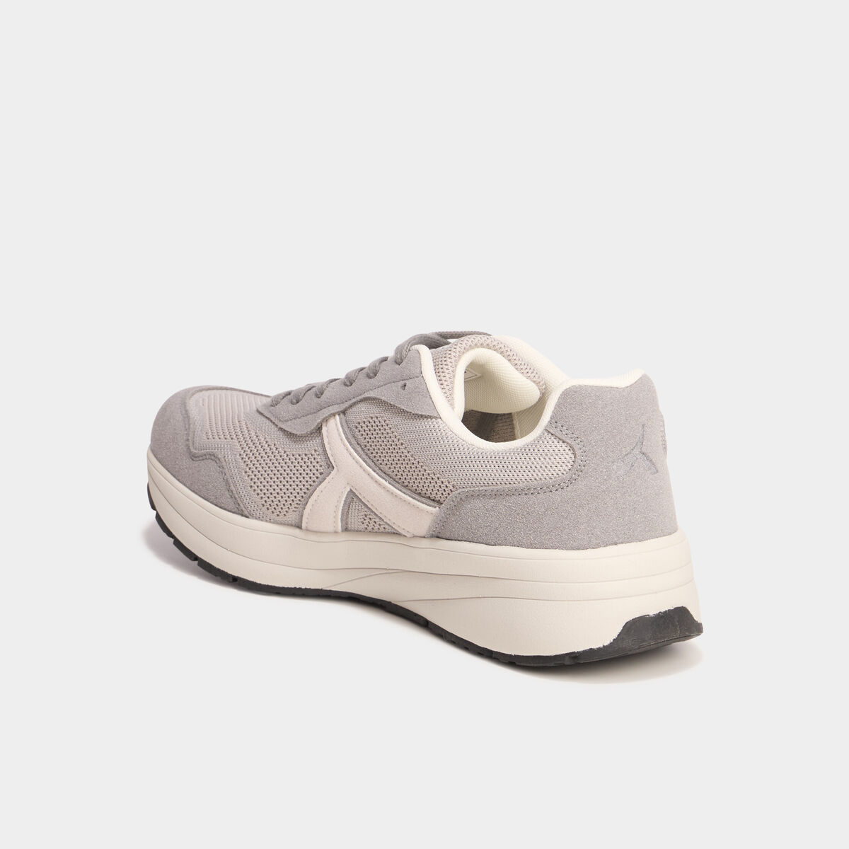 Baskets running de sport &agrave; lacets gris homme
