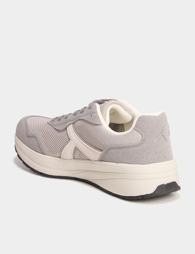Baskets running de sport &agrave; lacets gris homme