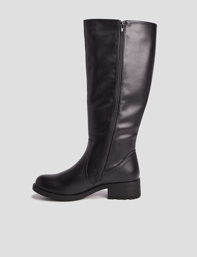 Bottes à talons carrés noir femme