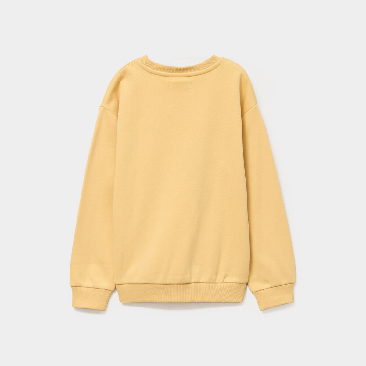 Sweat oversize col rond manches longues jaune gar&ccedil;on