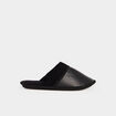 Chaussons mules détails simili cuir noir homme
