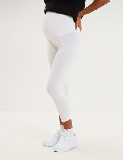 Legging 7/8&egrave;me grossesse blanc femme maternit&eacute;