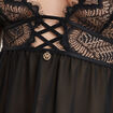 Nuisette dentelle et voile Mosquitos noir femme