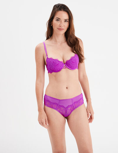 Soutien-gorge corbeille paddé dentelle violet femme