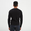 Pull avec col rond à relief noir homme
