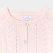 Gilet boutonné manches longues coton rose clair bébé fille