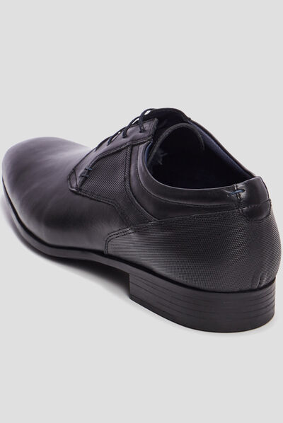 Derbies à lacets en cuir noir homme