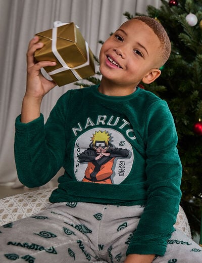 Coffret ensemble pyjama 3 pièces Naruto vert garçon