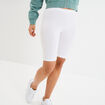 Short cycliste coton stretch blanc femme