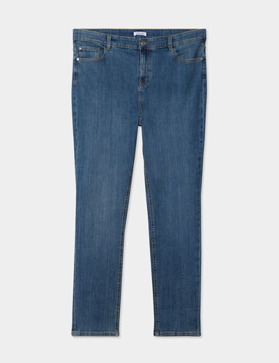 Jeans slim taille haute 5 poches denim dirty femme grande taille