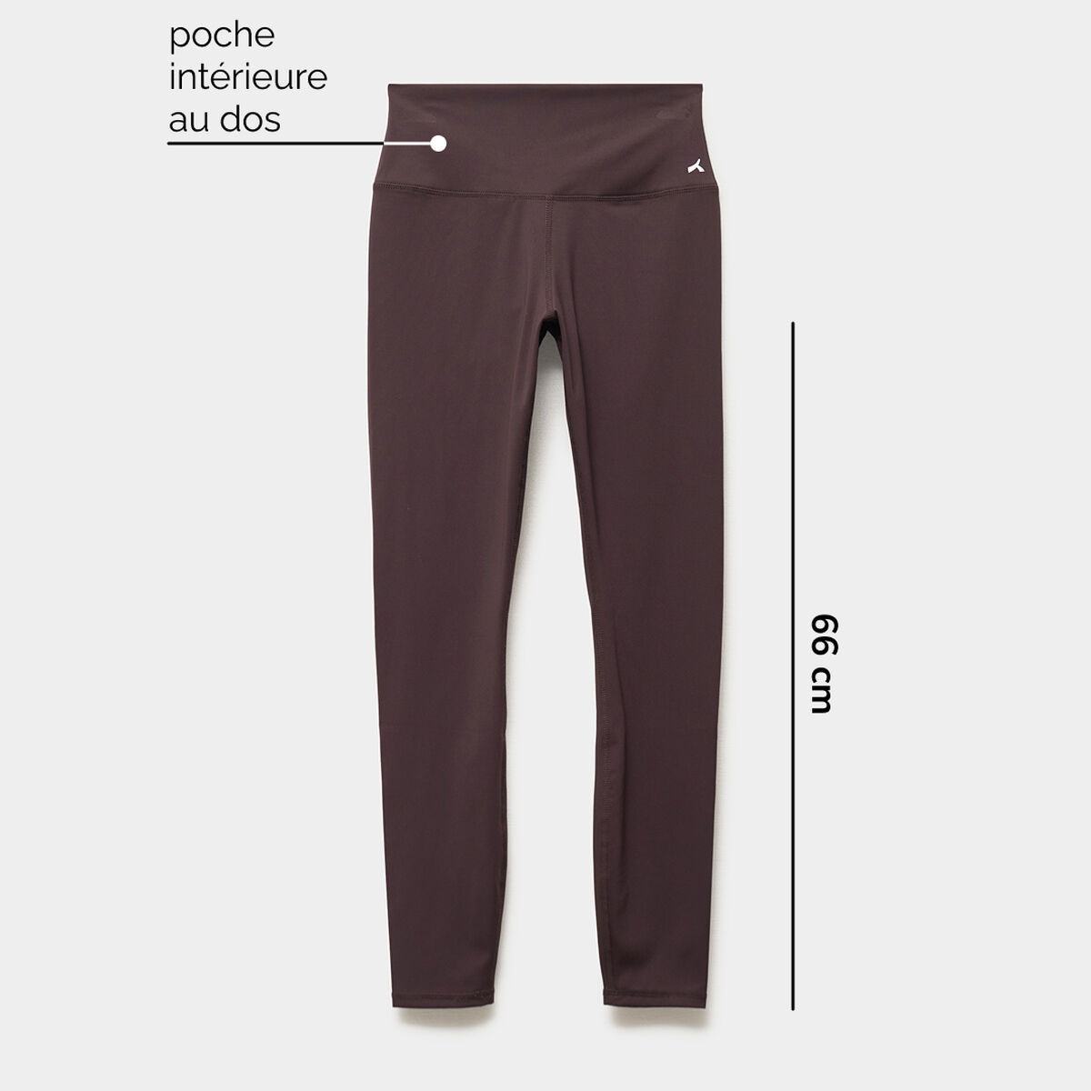 Legging de sport gainant taille haute marron fonc&eacute; femme