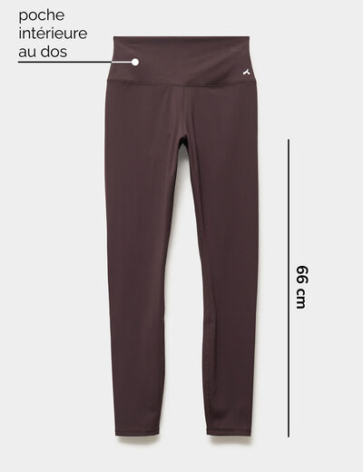 Legging de sport gainant taille haute marron fonc&eacute; femme