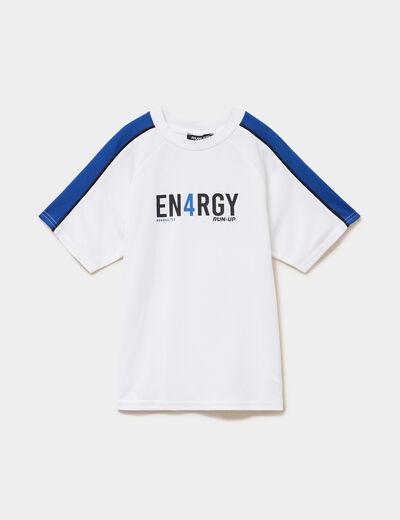 T-shirt sport relax manches courtes blanc gar&ccedil;on