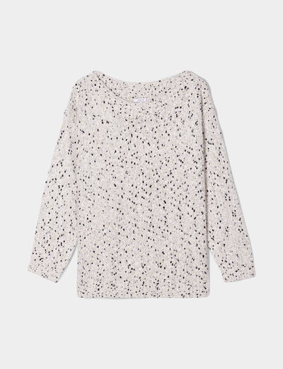 Pull col bateau blanc femme grande taille