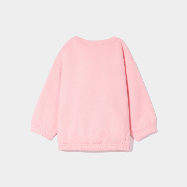 sweat manches longues epaule boutonnee rose bebef Sweat manches longues épaule boutonnée rose bébé fille