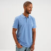 Polo piqu&eacute; coton manches courtes bleu homme