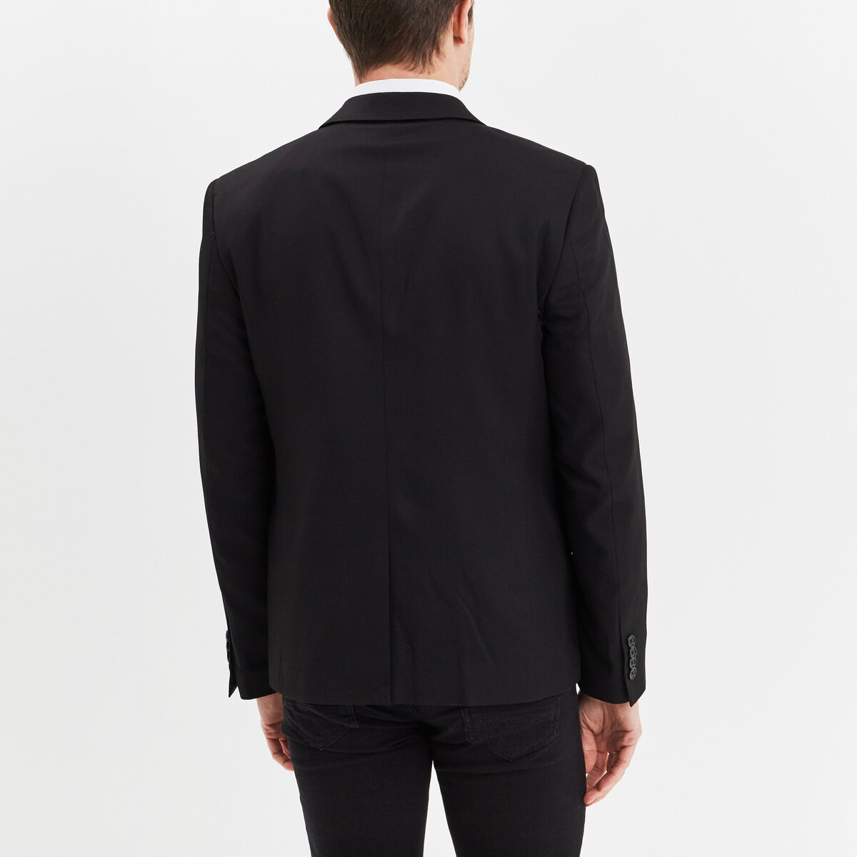 Veste de costume droite ajust&eacute;e noir homme