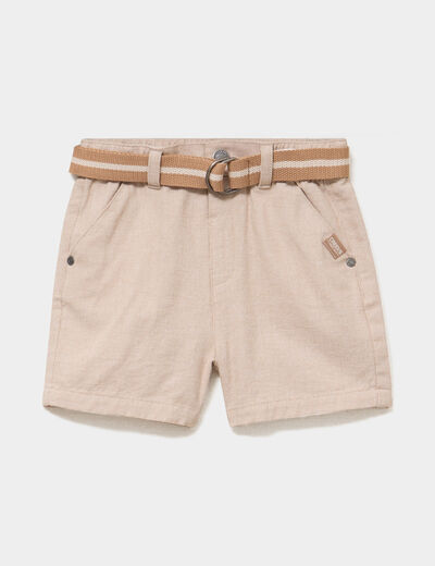 Short avec ceinture sable b&eacute;b&eacute; gar&ccedil;on