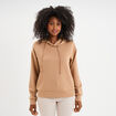 Sweat hoodie manches longues à capuche taupe femme